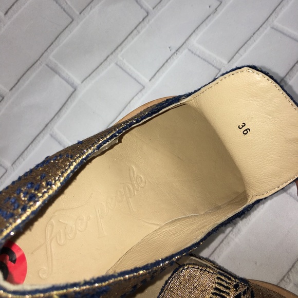 Free People Snake eyes Gold Metallic Loafers SZ 36 - Picture 7 of 8